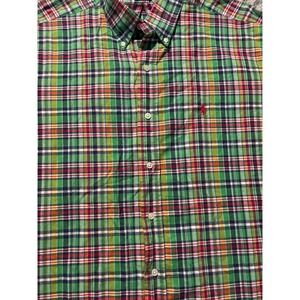Polo Ralph Lauren Blake Plaid Button Down Shirt Green Red Yellow Cotton‎ Size L